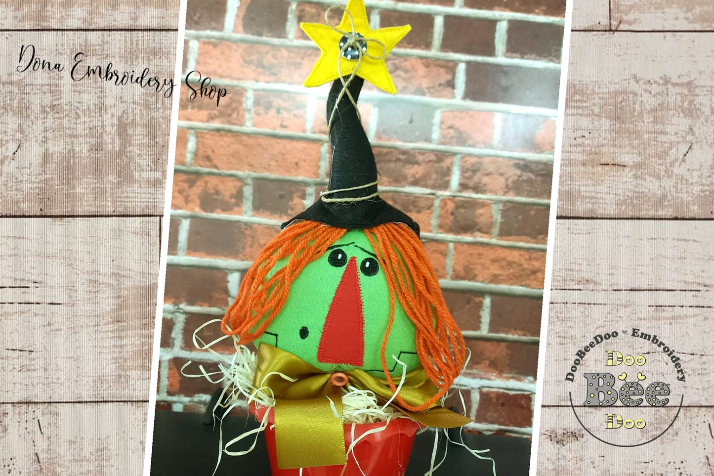 Halloween Witch Stuffie Ornament - ITH Project - Machine Embroidery Design