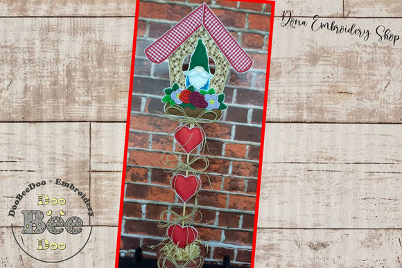 Gnome House Vase Ornament - ITH Project - Machine Embroidery Design