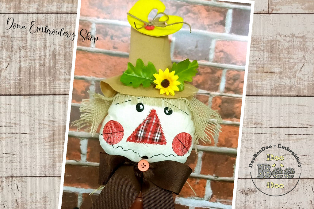 Halloween Scarecrow Stuffie Ornament - ITH Project - Machine Embroidery Design