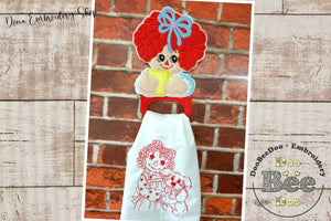 Raggedy Doll Dish Towel Holder - ITH Project - Machine Embroidery Design