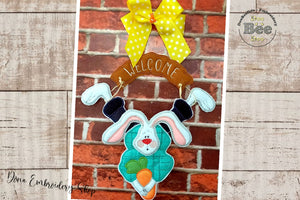 Welcome Bunny Ornament - ITH Project - Machine Embroidery Design