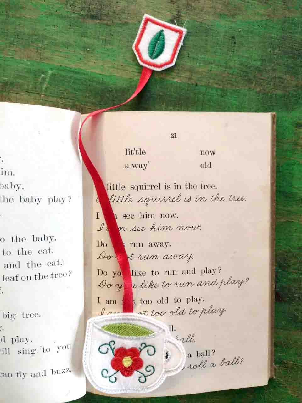 Flower Teacup Bookmarker - ITH Project - Machine Embroidery Design