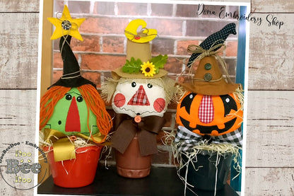 Halloween Stuffie Ornaments Set of 3 designs - ITH Project - Machine Embroidery Design