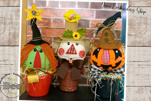 Halloween Stuffie Ornaments Set of 3 designs - ITH Project - Machine Embroidery Design