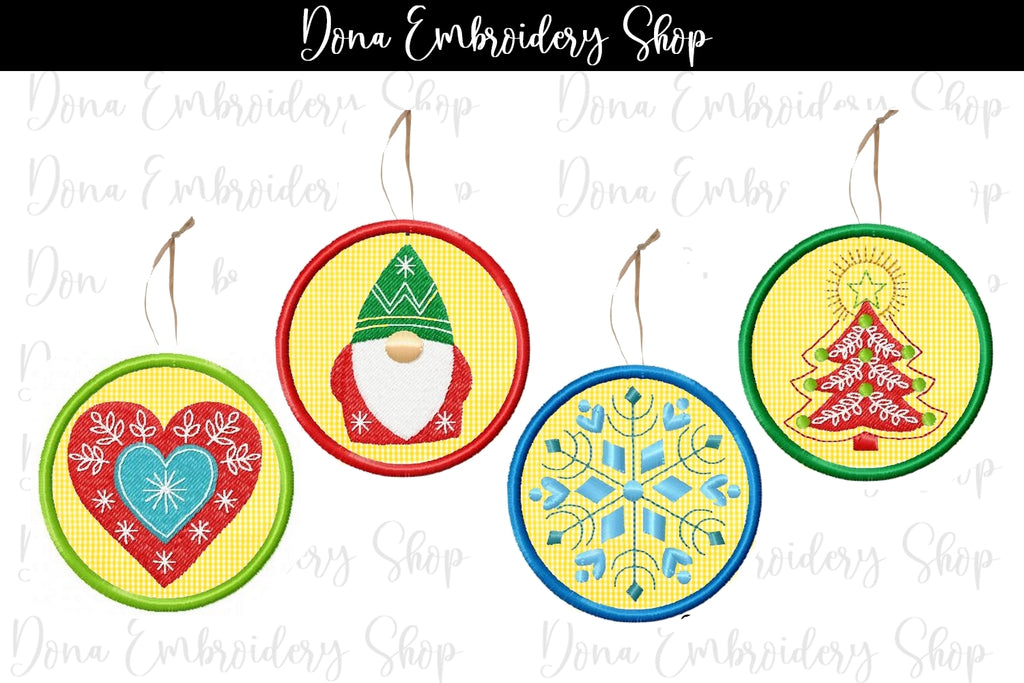 Christmas Ornaments Pack with 28 designs - Applique - Machine Embroidery Design