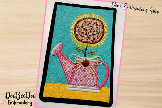 Sunflower Mug Rug - ITH Project - Machine Embroidery Design