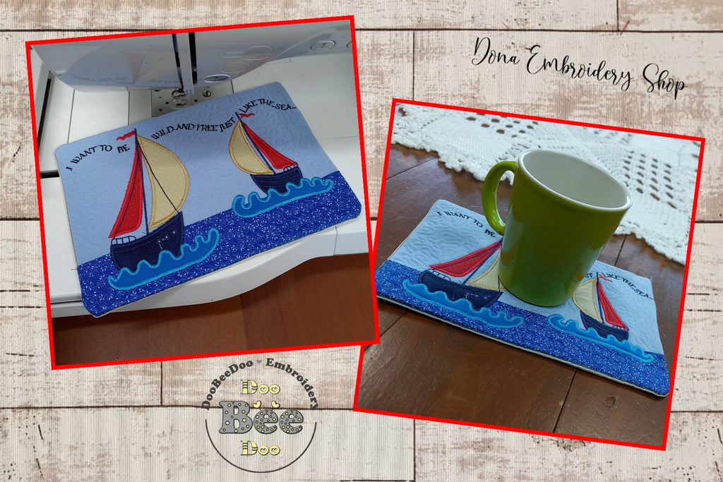 Nautical Mug Rug - ITH Project - Machine Embroidery Design