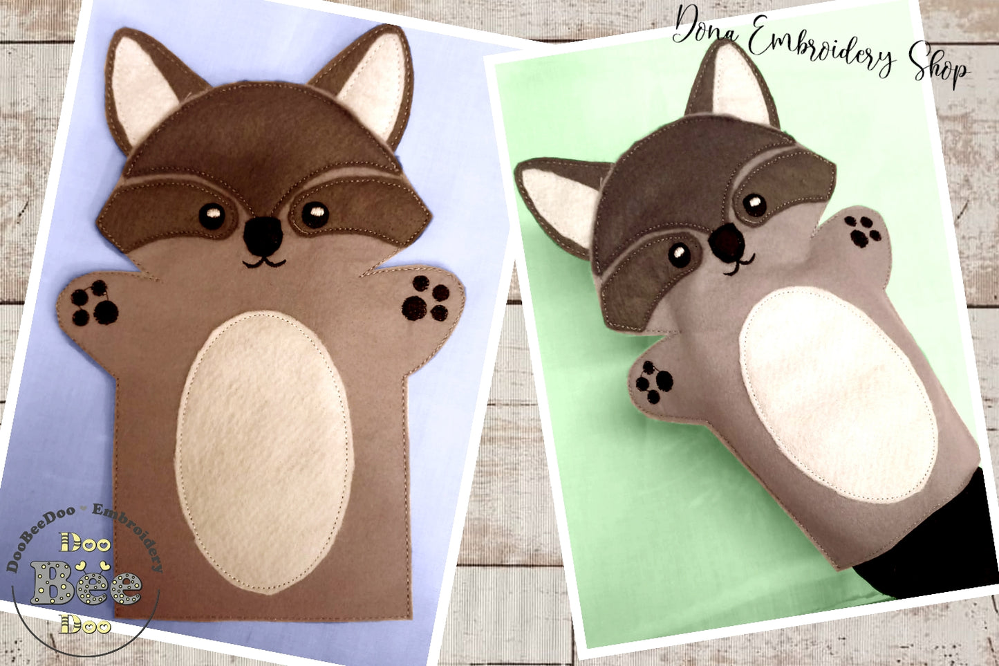 Racoon Puppet - ITH Project - Machine Embroidery Design