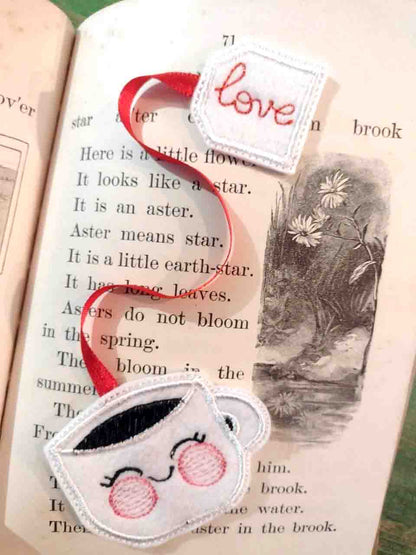 Love Teacup Bookmarker - ITH Project - Machine Embroidery Design