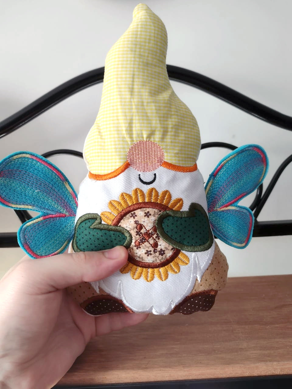 Sunflower Gnome Stuffie - ITH Project - Machine Embroidery Design