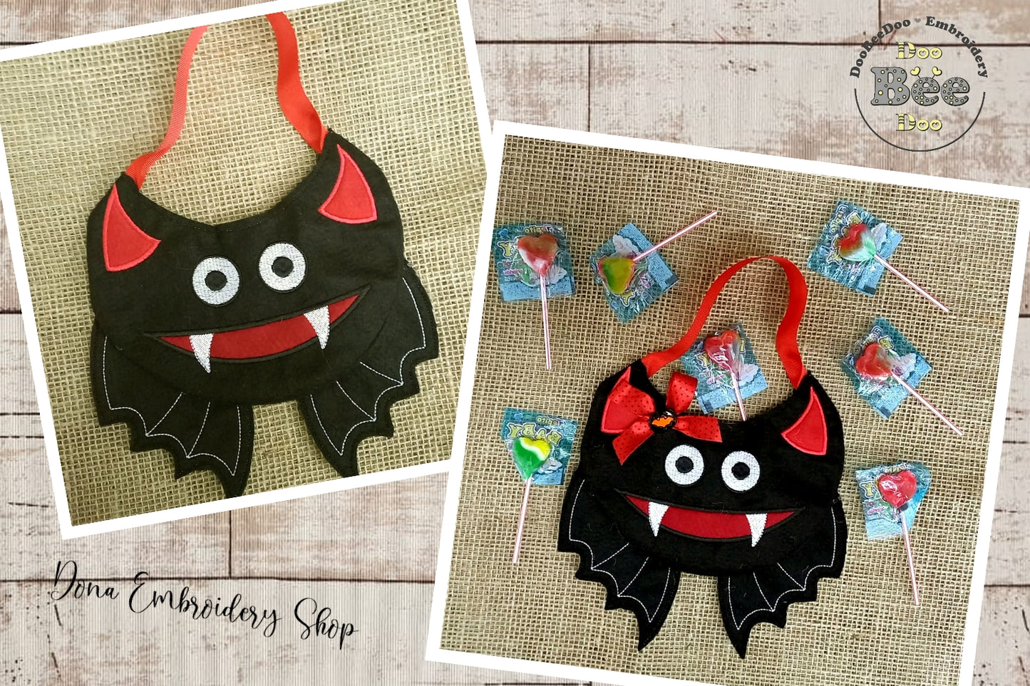 Halloween Bat Candy Bag - ITH Project - Machine Embroidery Design