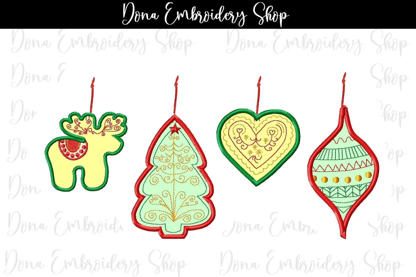 Christmas Ornaments Pack with 28 designs - ITH Project - Machine Embroidery Design