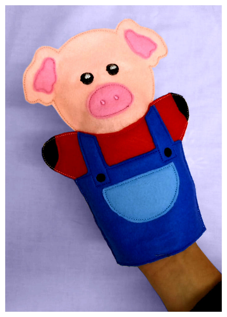 Tree Little Pigs Puppets Set - ITH Project - Machine Embroidery Design