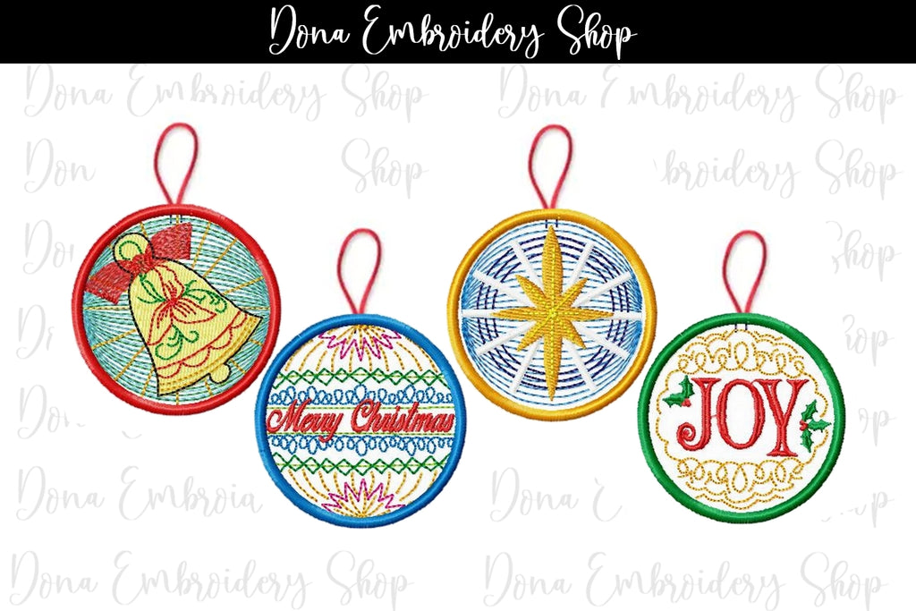 Christmas Ornaments Pack with 28 designs - ITH Project - Machine Embroidery Design