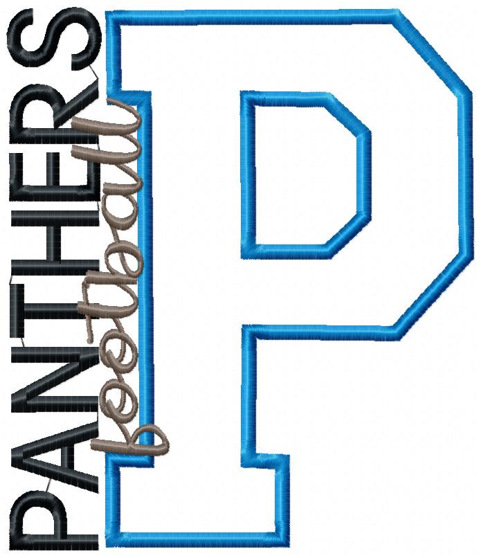 Panthers P Monogram - Appliqué - Machine Embroidery Design