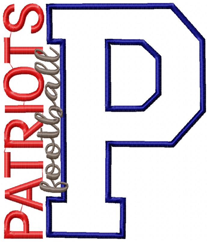 Patriots P Monogram - Appliqué - Machine Embroidery Design