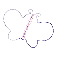 Butterfly Pacifier Clip - ITH Project - Machine Embroidery Design