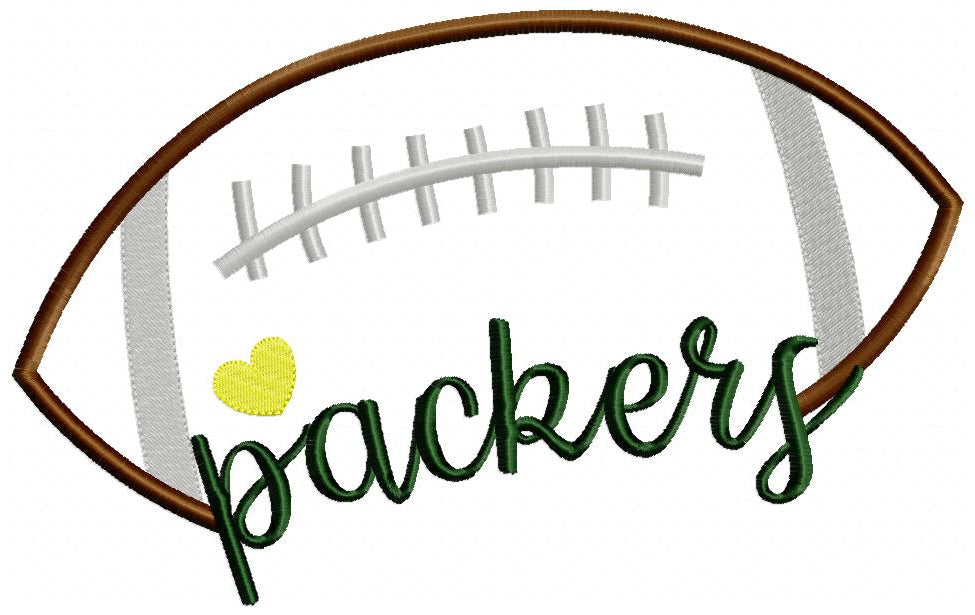 Go Packers Football – Satin Stitch – Machine Embroidery Design