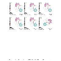 Trio of cute bunnies for Easter - 6 Sizes and 3 Designs -  Applique