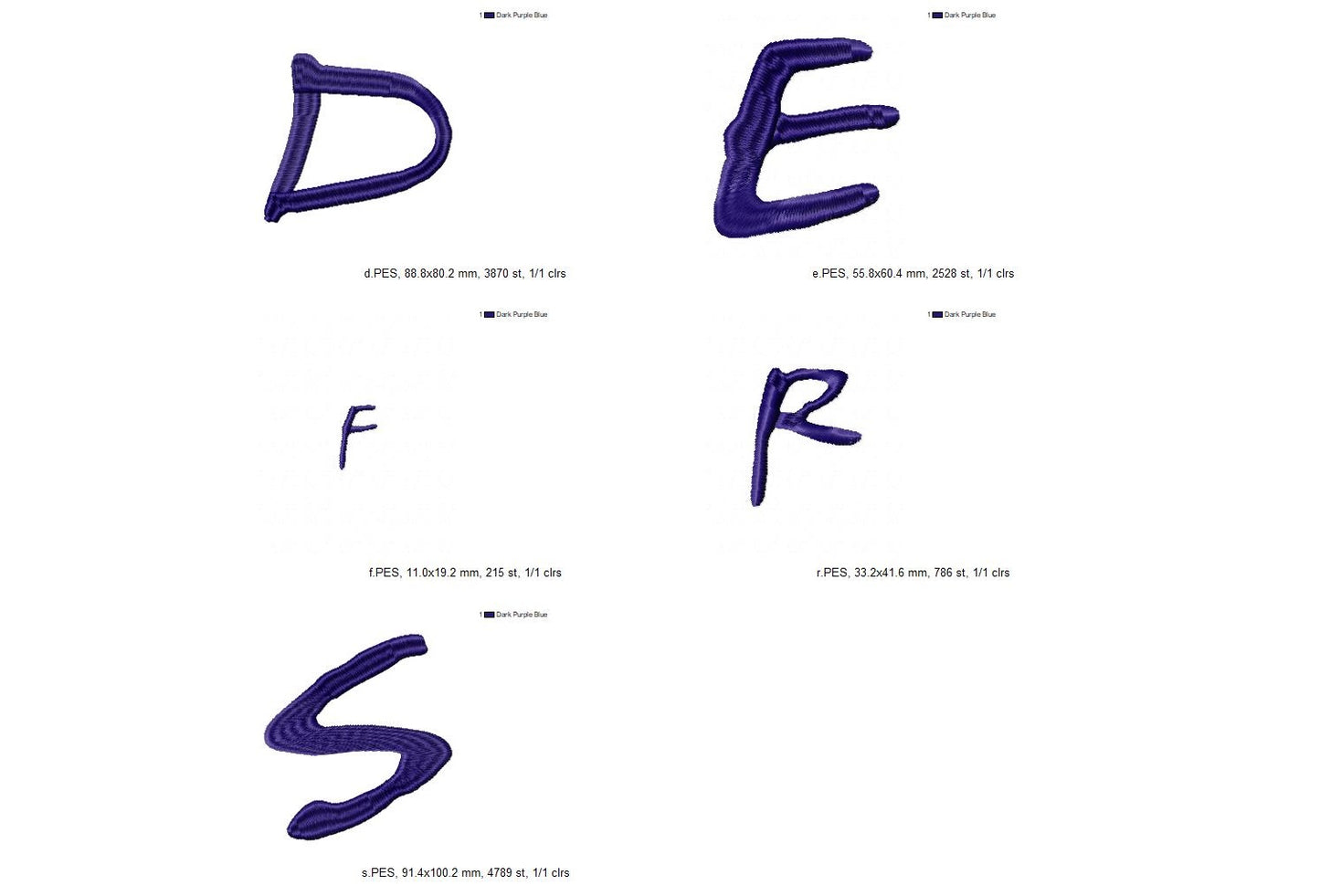 Friends Alphabet Letters and Numbers - Fill Stitch