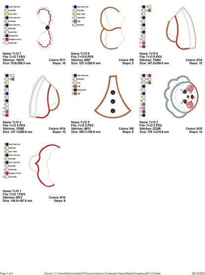 Gingerbread Girl Christmas  Door Ornament - ITH Project - Machine Embroidery Design