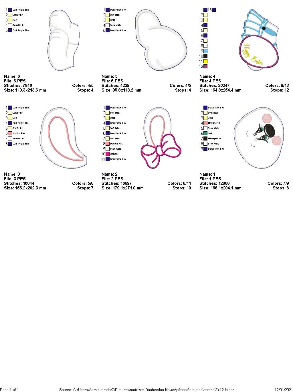 Easter Bunny Boy and Girl Door Ornament - ITH Project - Machine Embroidery Design