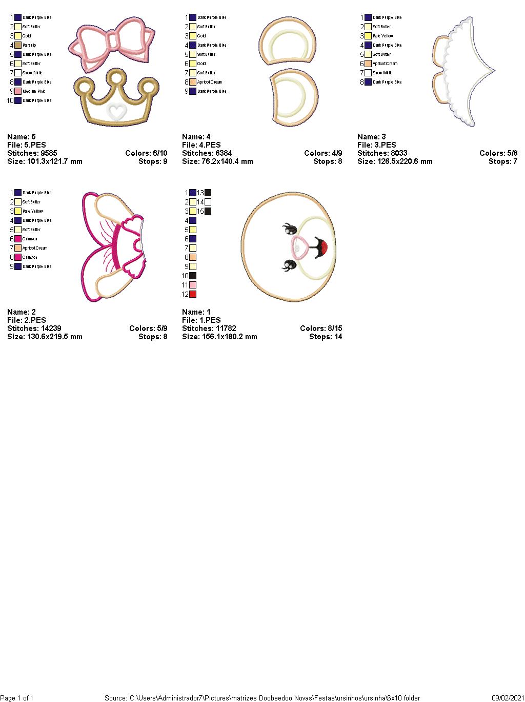 Princess Teddy Bear Vase Ornament - ITH Project - Machine Embroidery Design