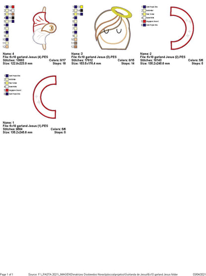 Holly Jesus Wreath - ITH Project - Machine Embroidery Design