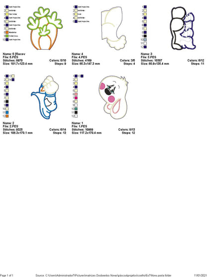 Easter Bunny Boy and Girl Door Ornament - ITH Project - Machine Embroidery Design