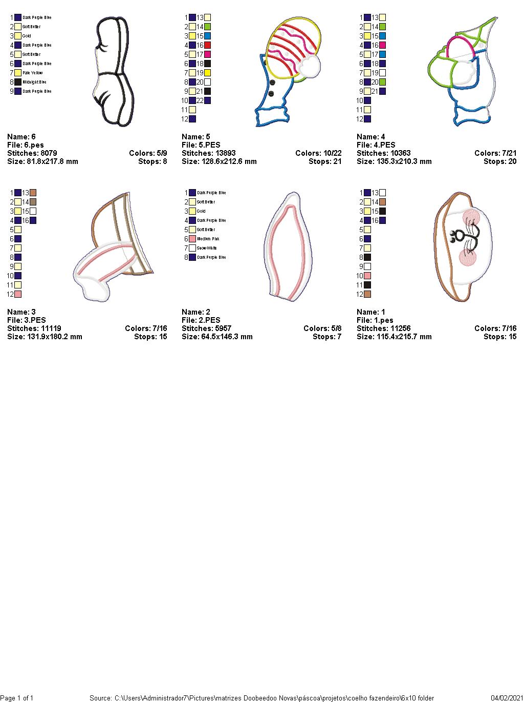 Easter Farmer Bunny Holding an Egg - Vase Ornament - ITH Project - Machine Embroidery Design