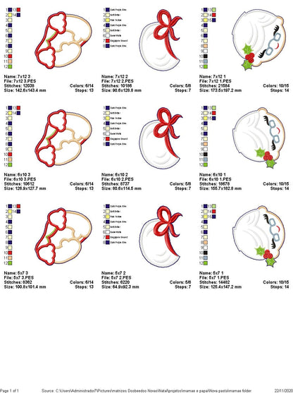 Mr. and Mrs. Claus Wreath - ITH Project - Machine Embroidery Design