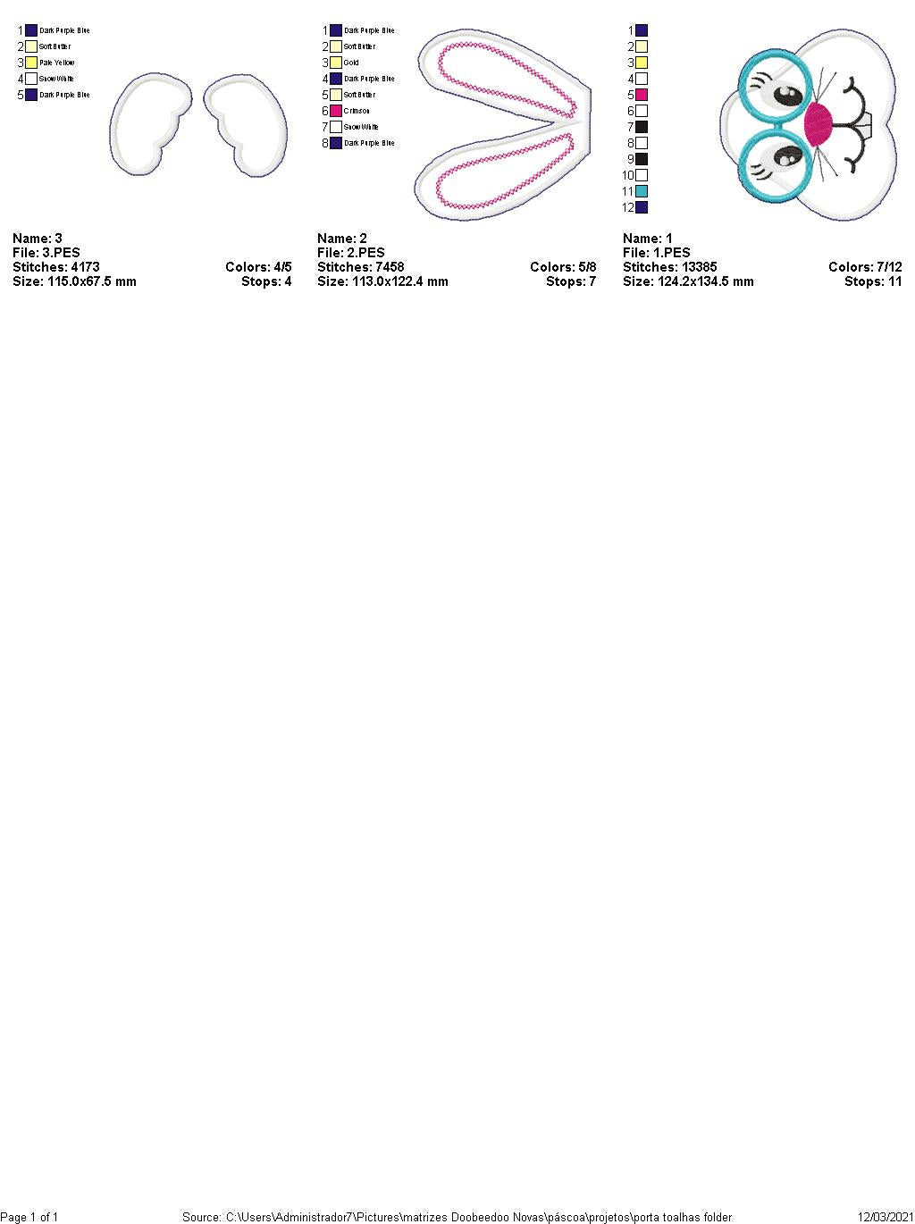 Easter Bunny Dish Cloth Hanger - ITH Project - Machine Embroidery Design