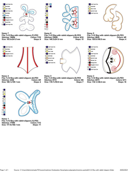 Easter Pajama Boy Vase Ornament - ITH Project - Machine Embroidery Design