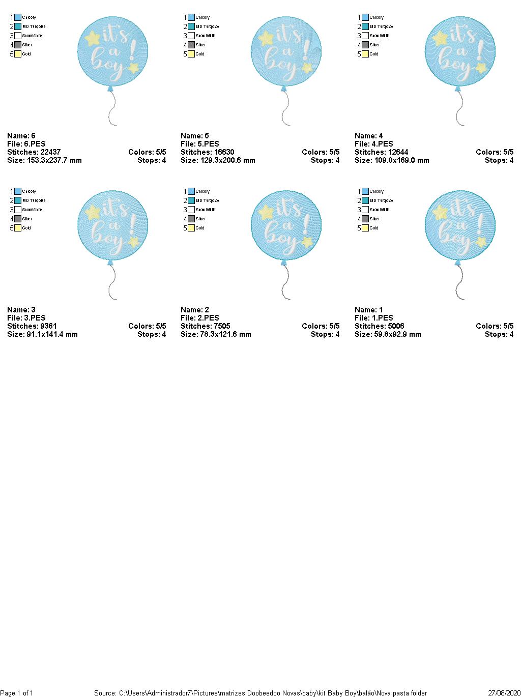 It's a boy - 7 designs 6 Sizes - Machine Embroidery Designs