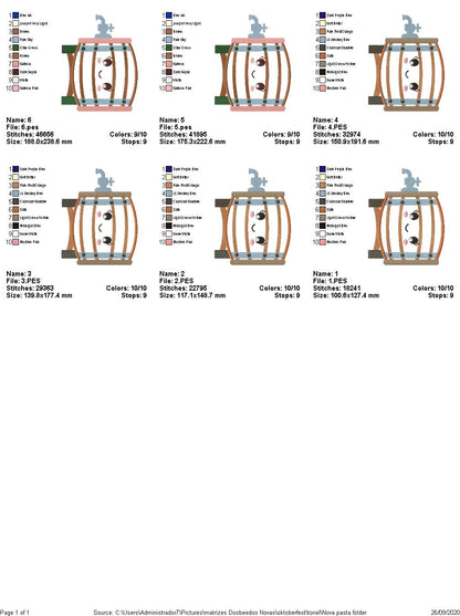 Oktoberfest  Germany  -  Applique  - 6 sizes - Set for 5 Designs -  Machine Embroidery Design