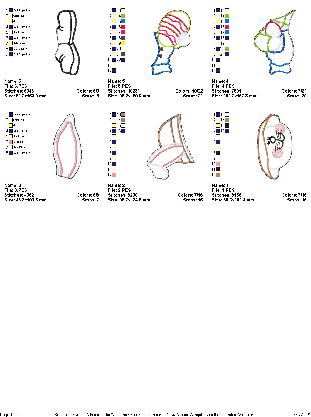 Easter Farmer Bunny Holding an Egg - Vase Ornament - ITH Project - Machine Embroidery Design