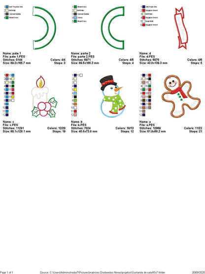 Christmas Ornaments Wreath - ITH Project - Machine Embroidery Design