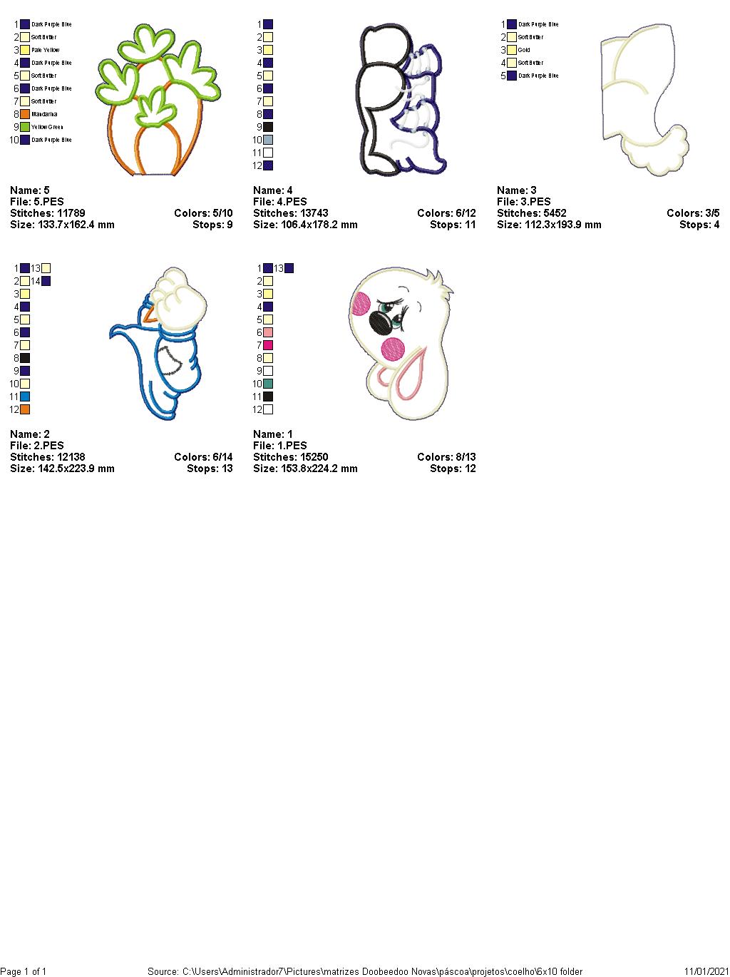 Easter Bunny Boy and Girl Door Ornament - ITH Project - Machine Embroidery Design