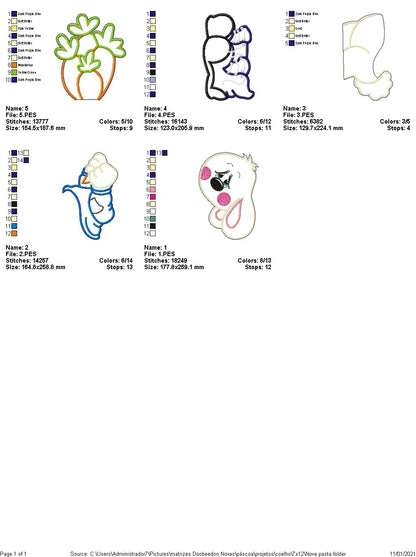 Easter Bunny Boy and Girl Door Ornament - ITH Project - Machine Embroidery Design