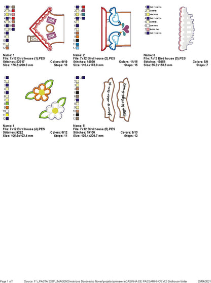 Bird House Ornament - ITH Project - Machine Embroidery Design