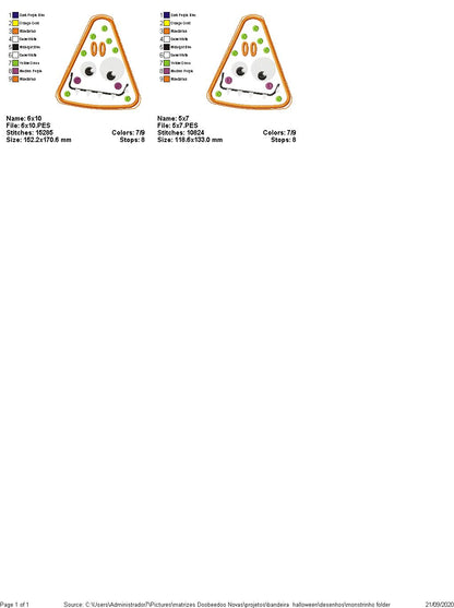 Halloween Banner with 7 Ornaments - ITH Project - Machine Embroidery Design