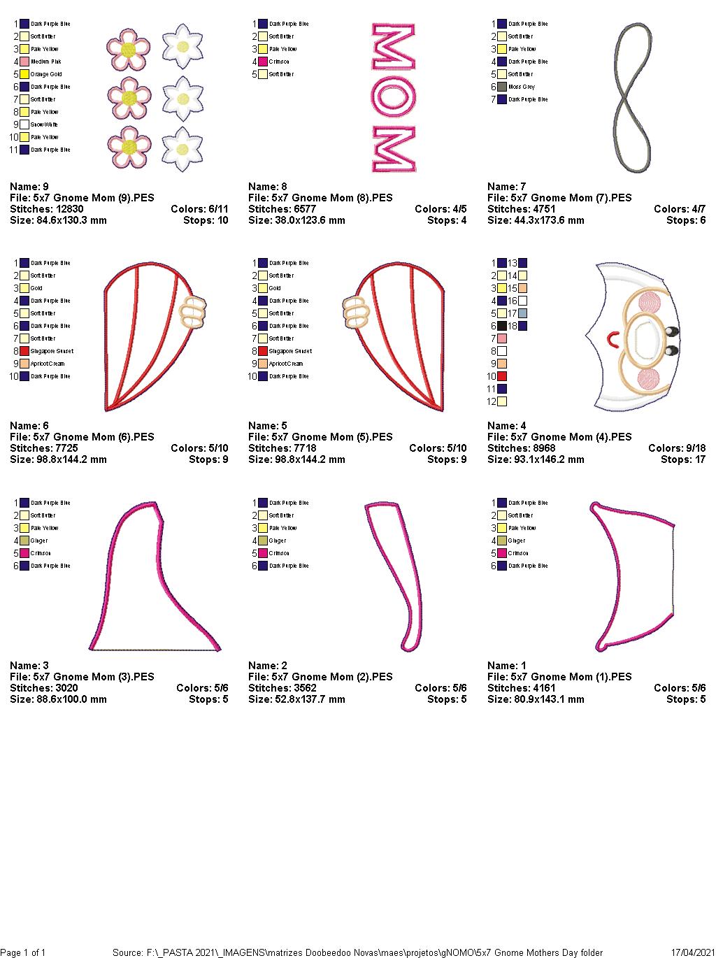 Gnome with Braided Mustache MOM/MUM - ITH Project - Machine Embroidery Design