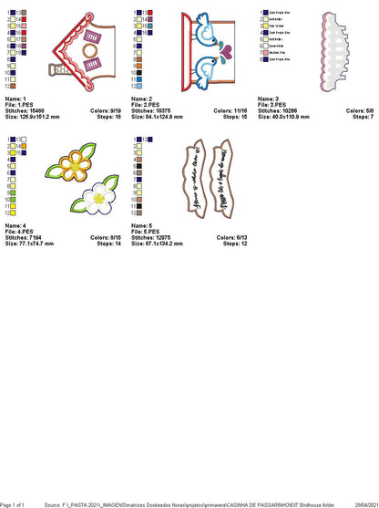 Bird House Ornament - ITH Project - Machine Embroidery Design