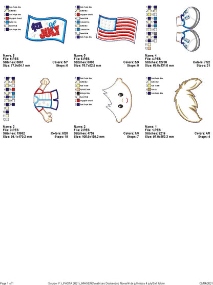 4th of July Boy Ornament - ITH Project - Machine Embroidery Design