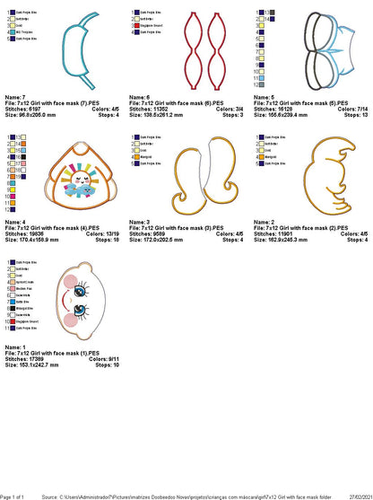 Boy and Girl with Face Mask Ornament - ITH Project - Machine Embroidery Design