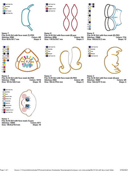 Boy and Girl with Face Mask Ornament - ITH Project - Machine Embroidery Design