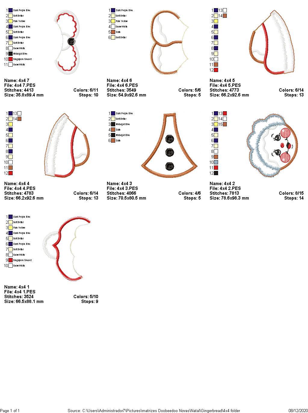 Gingerbread Girl Christmas  Door Ornament - ITH Project - Machine Embroidery Design