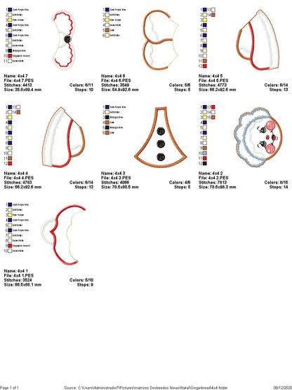 Gingerbread Girl Christmas  Door Ornament - ITH Project - Machine Embroidery Design