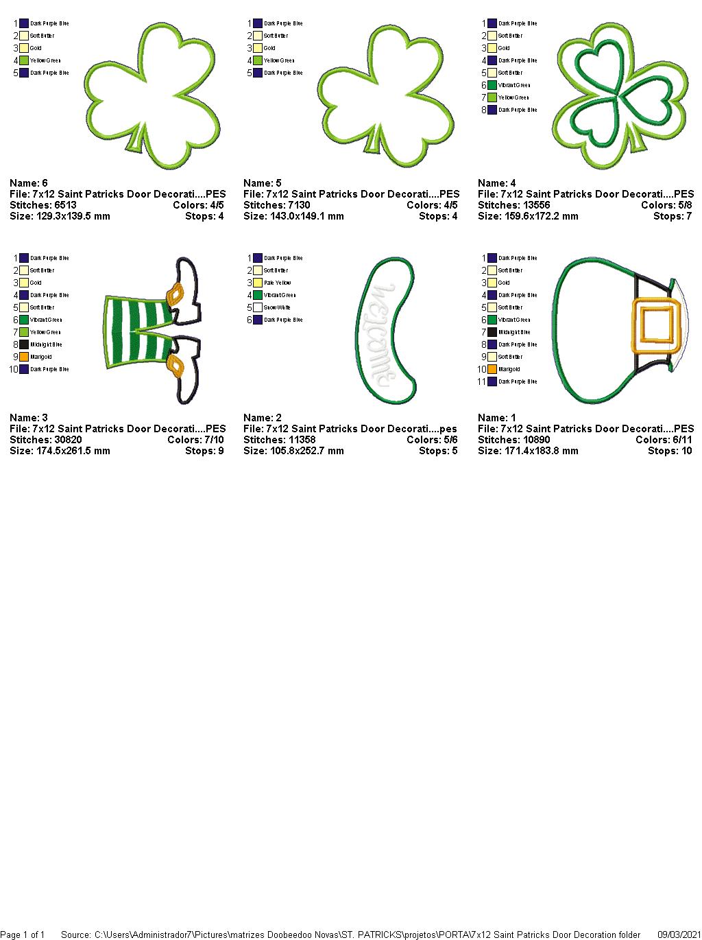 Saint Patricks Ornament - ITH Project - Machine Embroidery Design