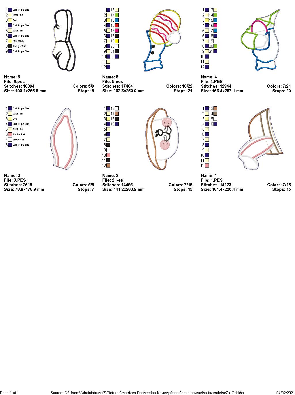 Easter Farmer Bunny Holding an Egg - Vase Ornament - ITH Project - Machine Embroidery Design